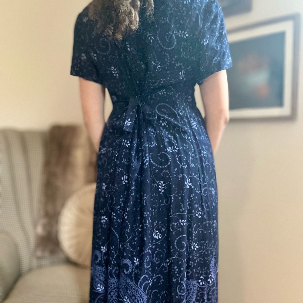 Positive Attitude Blue Pleated Maxi Sundress